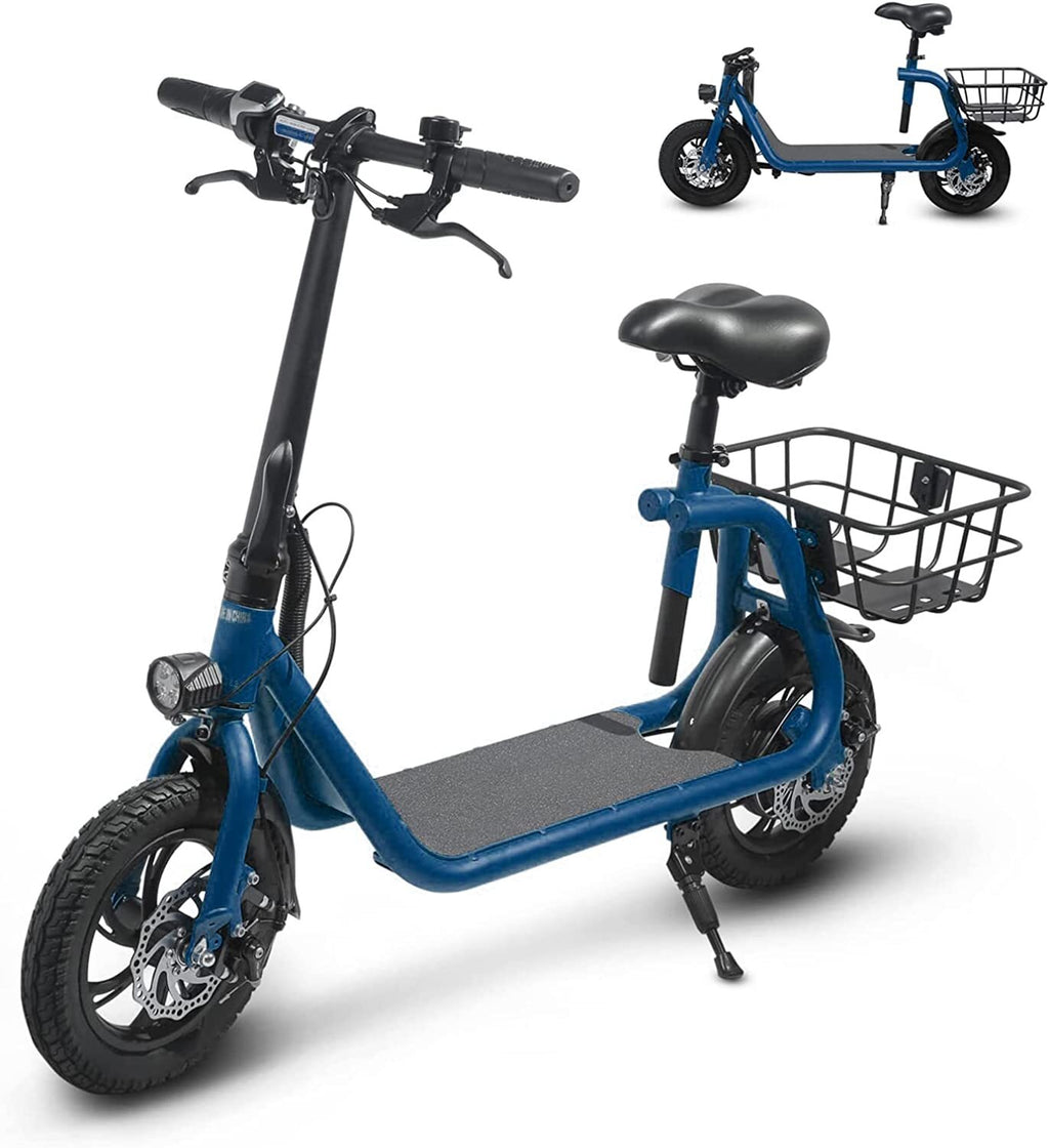 450W Sports Electric Scooter Adult with Seat Electric Moped Ebike E-Scooter