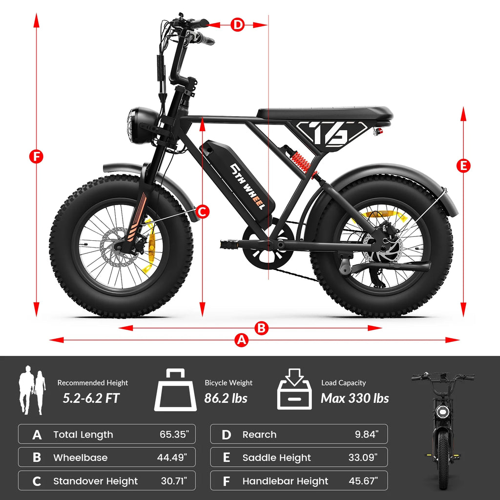 LB16 750W Electric Bike for Adults, 20" × 4 Fat Tire E Mountain Bikes, 48V 14.5Ah Removable Battery, Front Suspension, 7-Speed UL2849