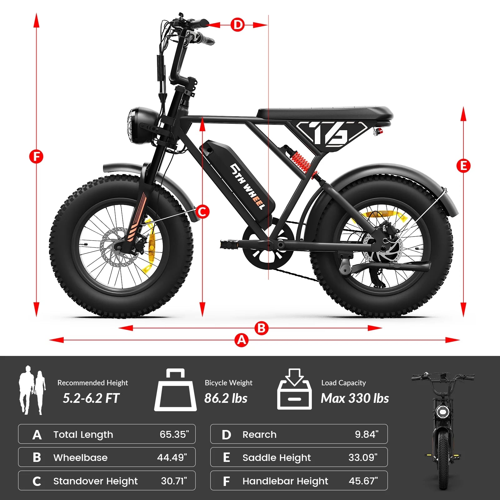 LB16 750W Electric Bike for Adults, 20" × 4 Fat Tire E Mountain Bikes, 48V 14.5Ah Removable Battery, Front Suspension, 7-Speed UL2849