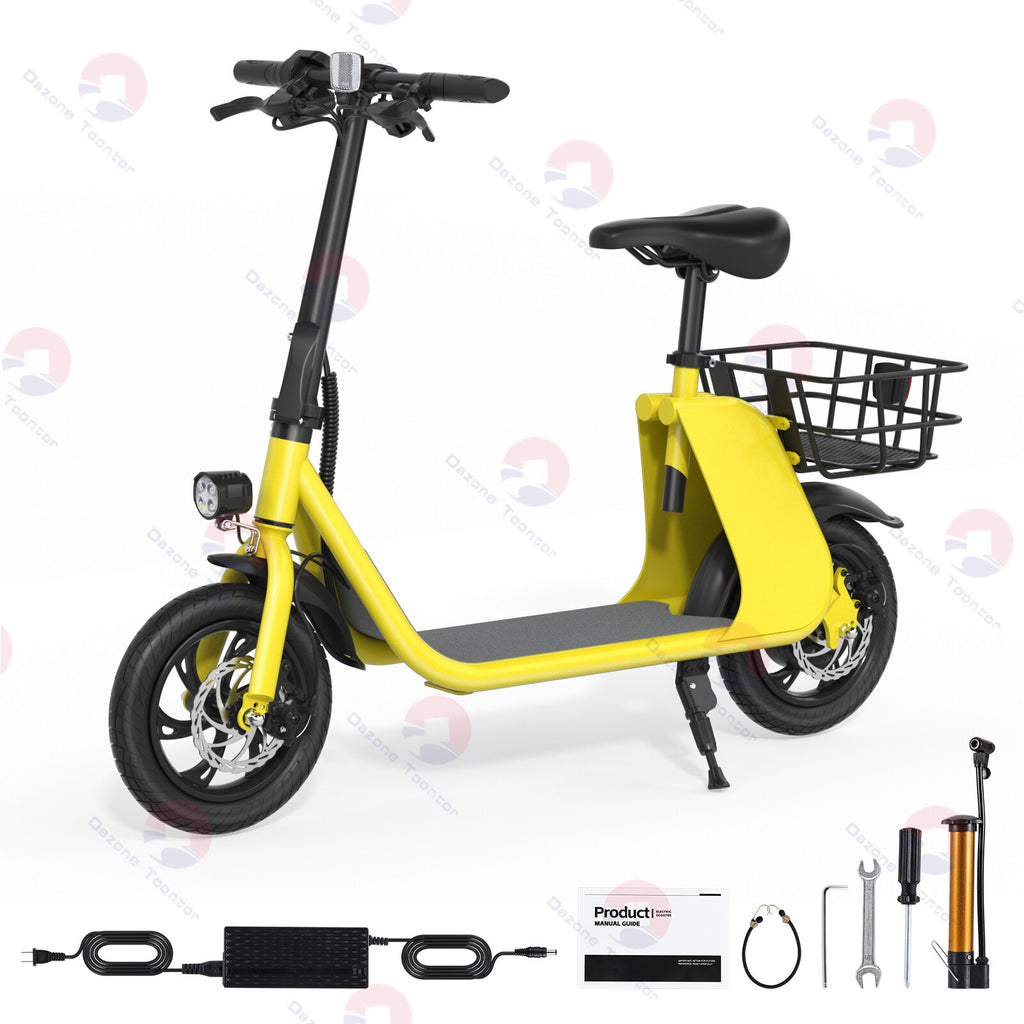 450W Sports Electric Scooter Adult with Seat Electric Moped Ebike E-Scooter
