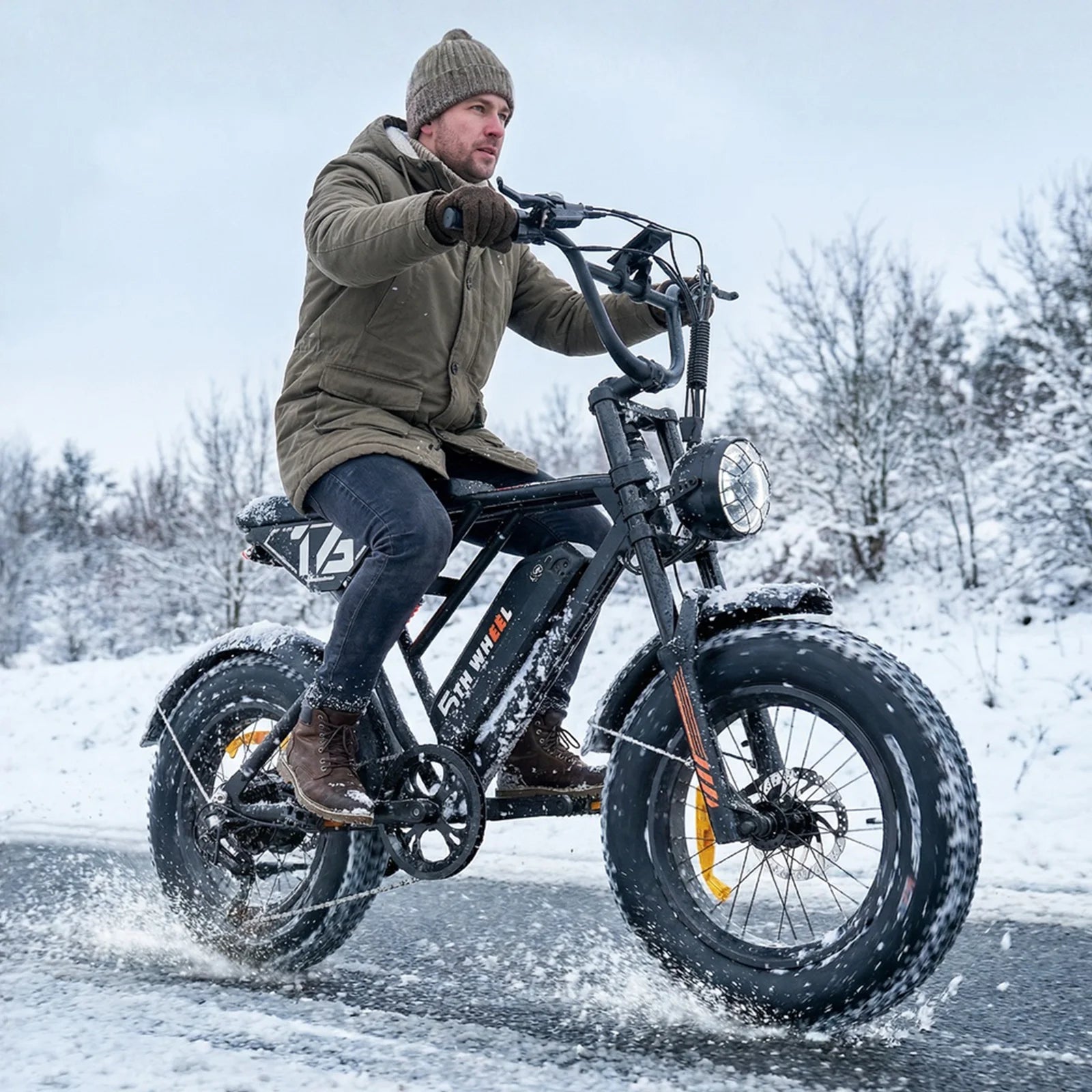 LB16 750W Electric Bike for Adults, 20" × 4 Fat Tire E Mountain Bikes, 48V 14.5Ah Removable Battery, Front Suspension, 7-Speed UL2849