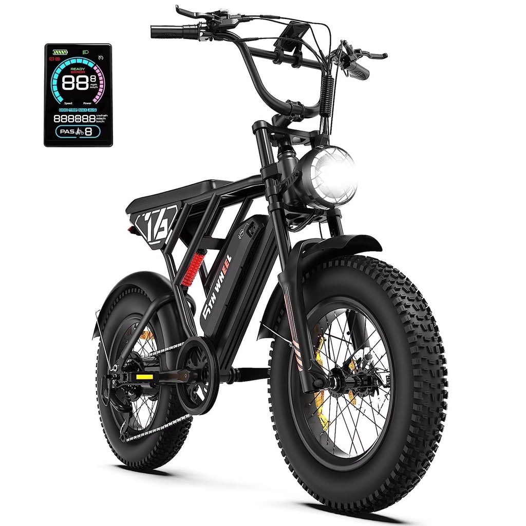 LB16 750W Electric Bike for Adults, 20" × 4 Fat Tire E Mountain Bikes, 48V 14.5Ah Removable Battery, Front Suspension, 7-Speed UL2849