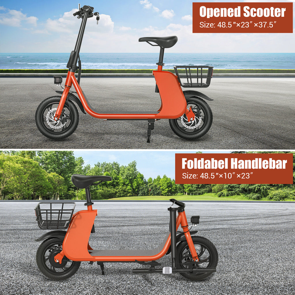 450W Sports Electric Scooter Adult with Seat Electric Moped Ebike E-Scooter