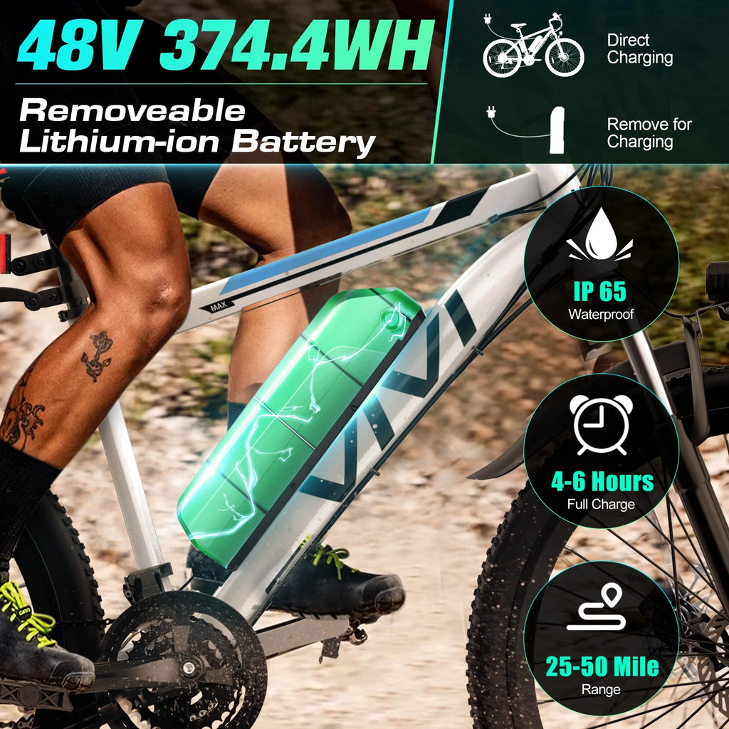 Electric Bike for Adults 26" Electric Mountain Bike 500W Cruise Control Electric Commuter Bike 21 Speed with Removable 48V Battery up to 50 Miles