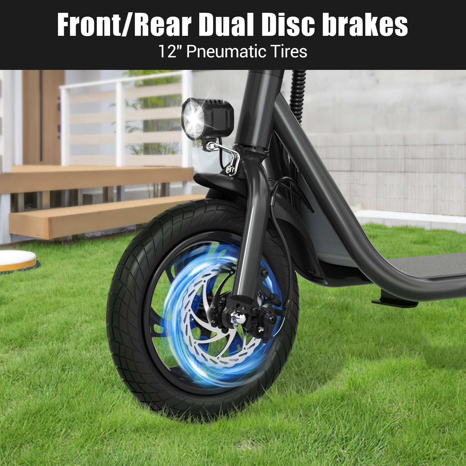 450W Sports Electric Scooter Adult with Seat Electric Moped Ebike E-Scooter