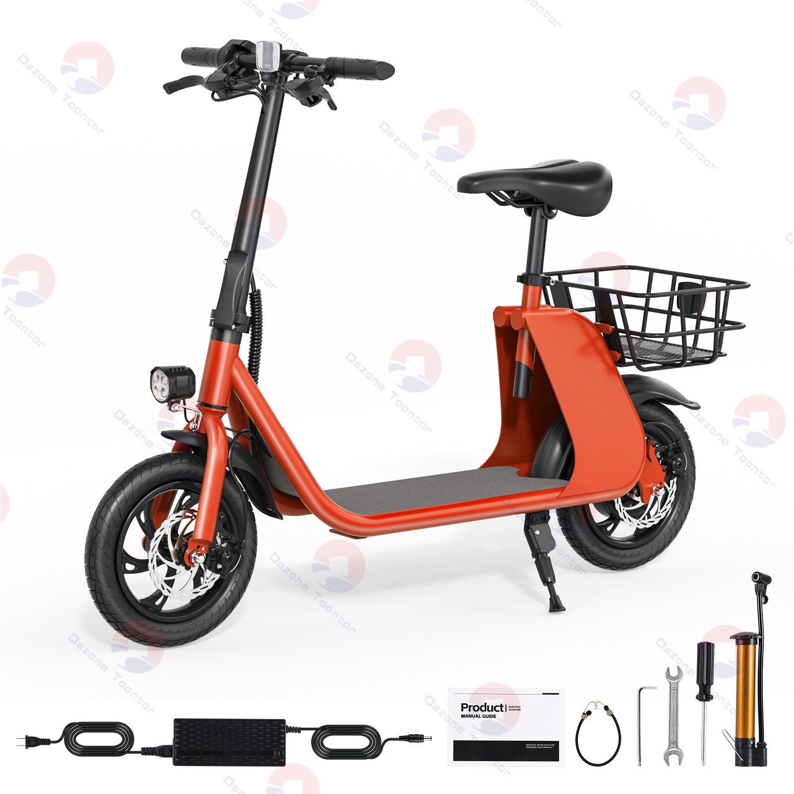 450W Sports Electric Scooter Adult with Seat Electric Moped Ebike E-Scooter