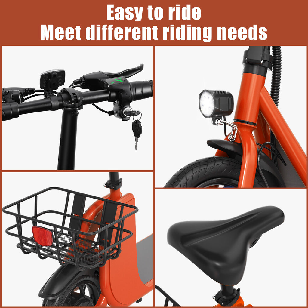 450W Sports Electric Scooter Adult with Seat Electric Moped Ebike E-Scooter