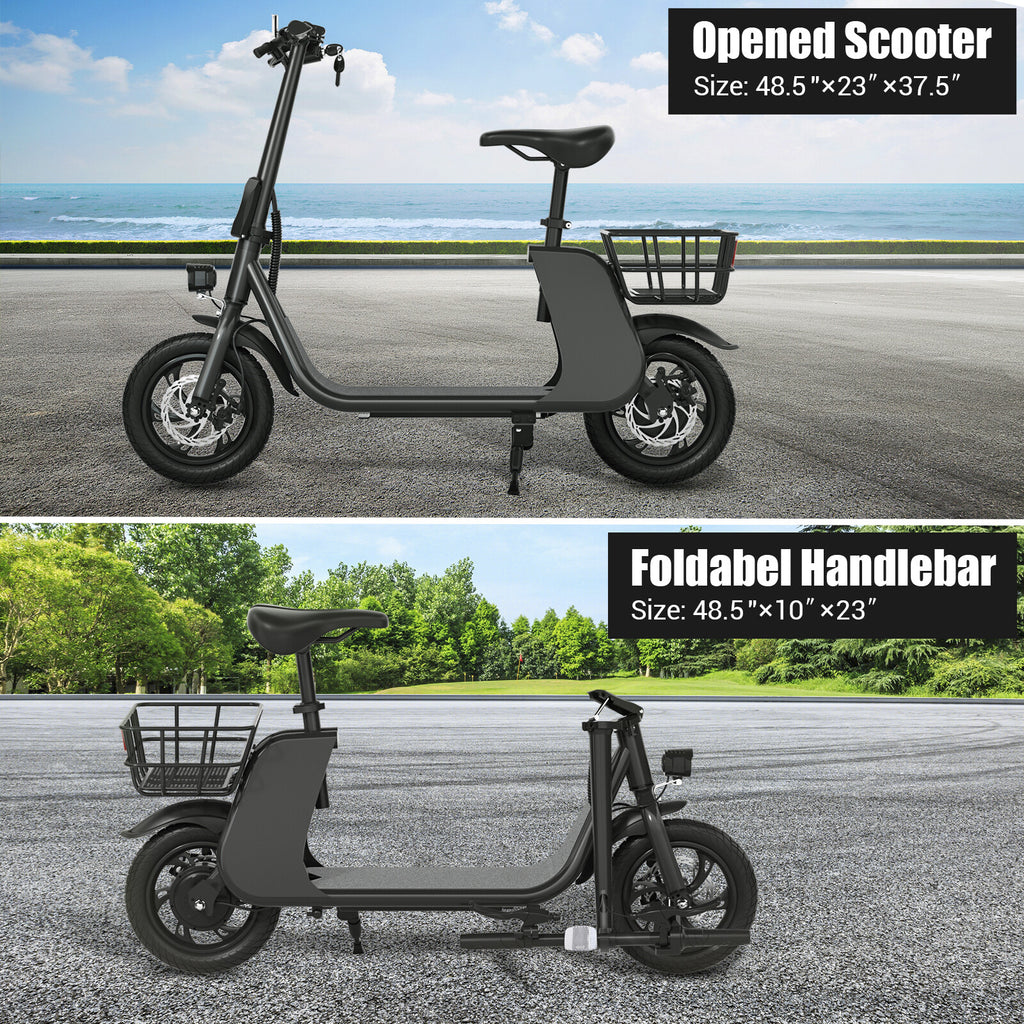 450W Sports Electric Scooter Adult with Seat Electric Moped Ebike E-Scooter