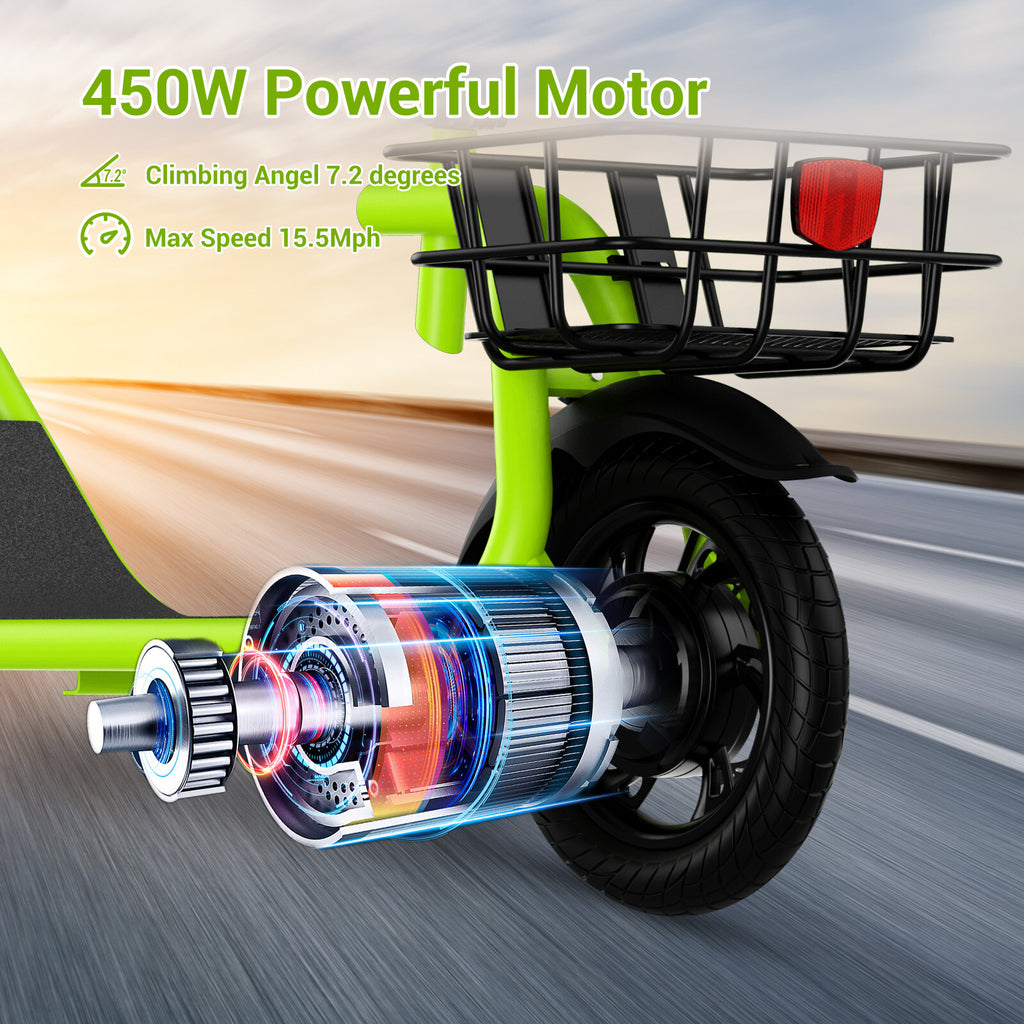 450W Sports Electric Scooter Adult with Seat Electric Moped Ebike E-Scooter