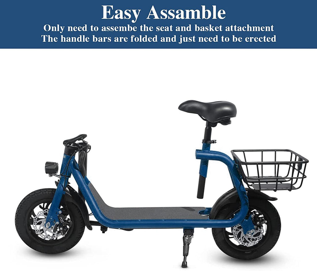 450W Sports Electric Scooter Adult with Seat Electric Moped Ebike E-Scooter