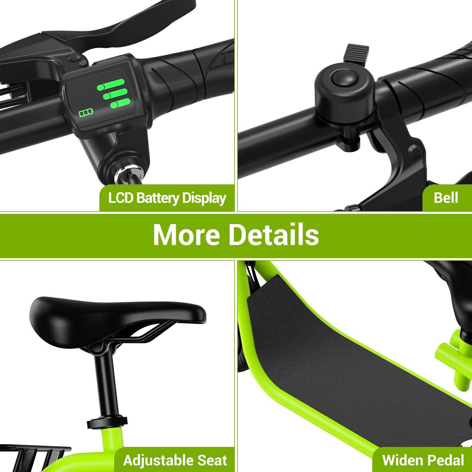 450W Sports Electric Scooter Adult with Seat Electric Moped Ebike E-Scooter