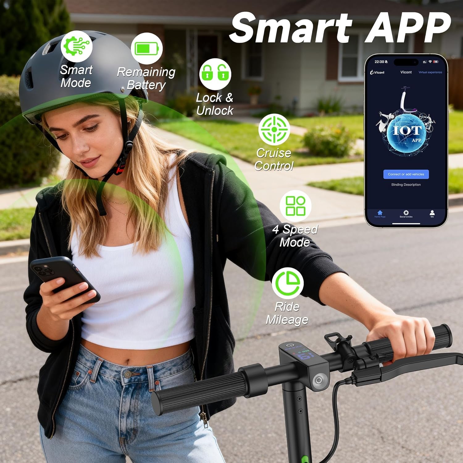 Adult Electric Scooter, 350W/500Wmotor, 8.5"/10" Solid Tires, 19/22Mph, 32/28/23/21/18/16Miles Max Range, Dual Braking