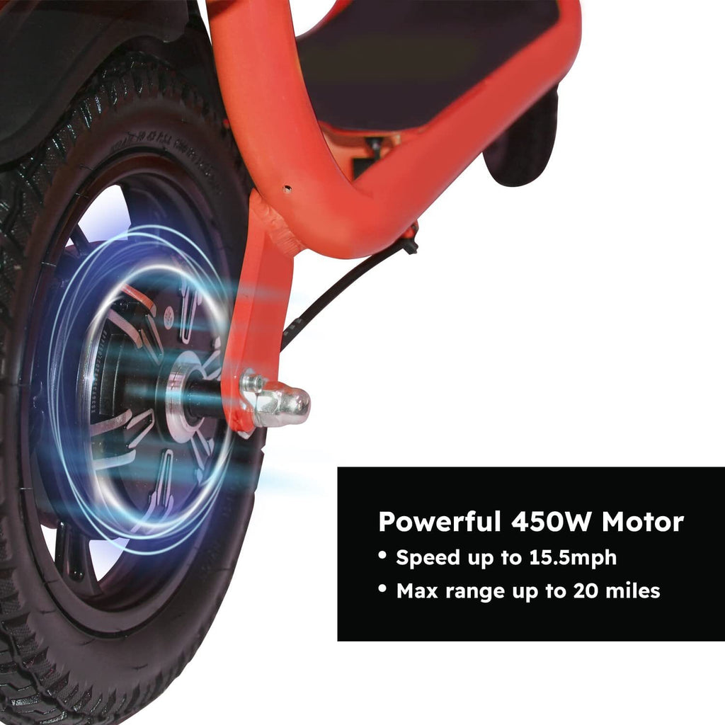 450W Sports Electric Scooter Adult with Seat Electric Moped Ebike E-Scooter