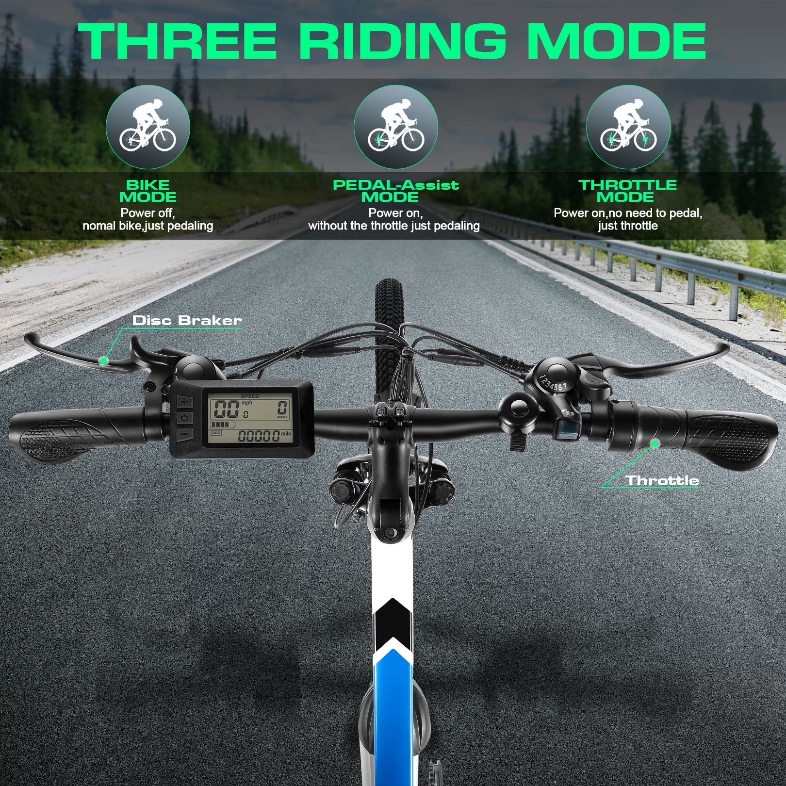Electric Bike for Adults 26" Electric Mountain Bike 500W Cruise Control Electric Commuter Bike 21 Speed with Removable 48V Battery up to 50 Miles