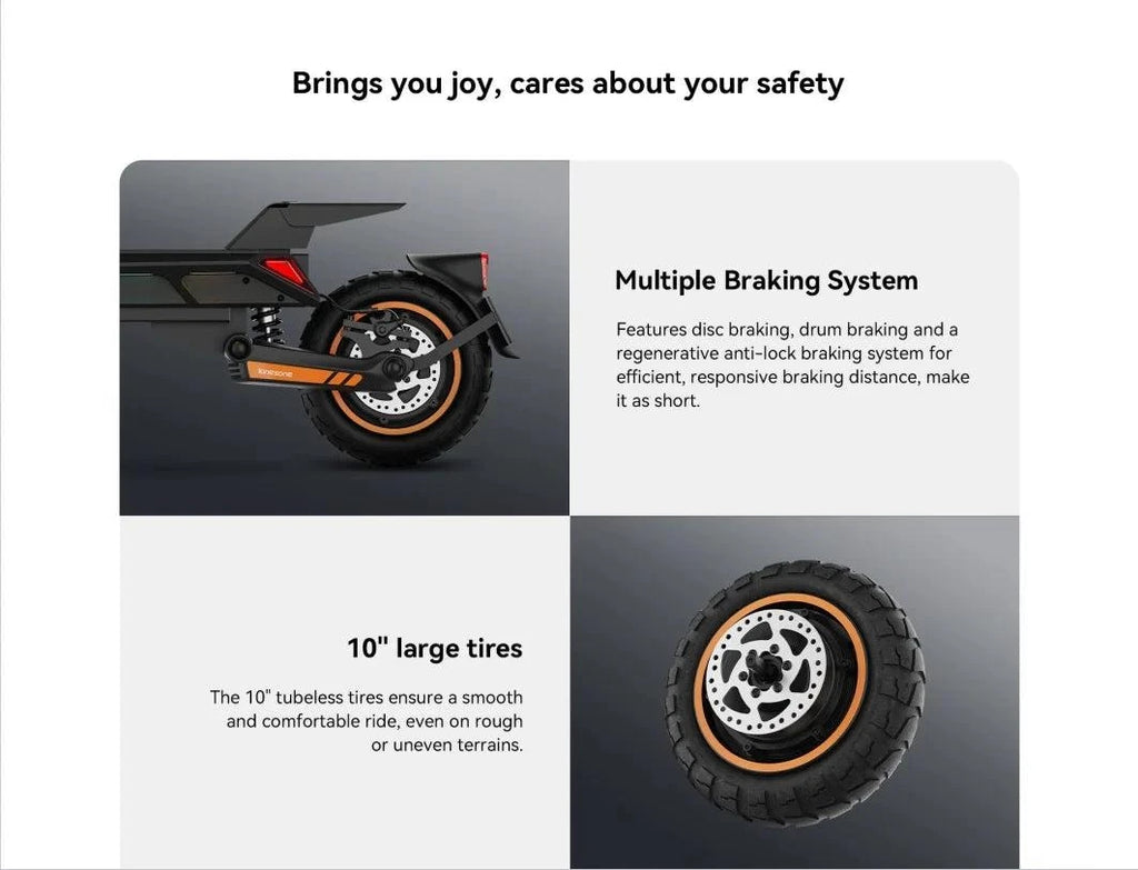 KingSong N12T3 scooter rear wheel with disc brakes and large off-road tire