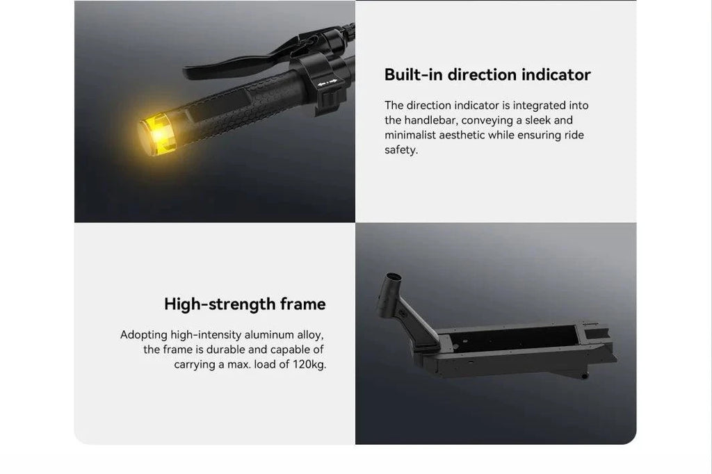 KingSong N12T3 scooter handlebar direction indicator light and sturdy frame