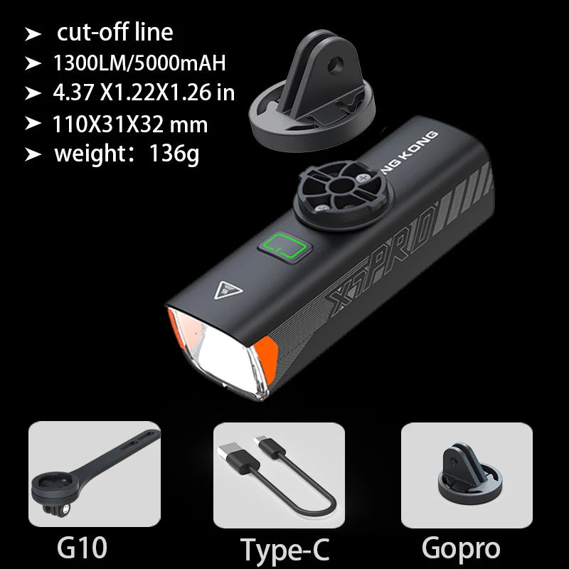 KING KONG X7pro USB Rechargeable Front Bike Light