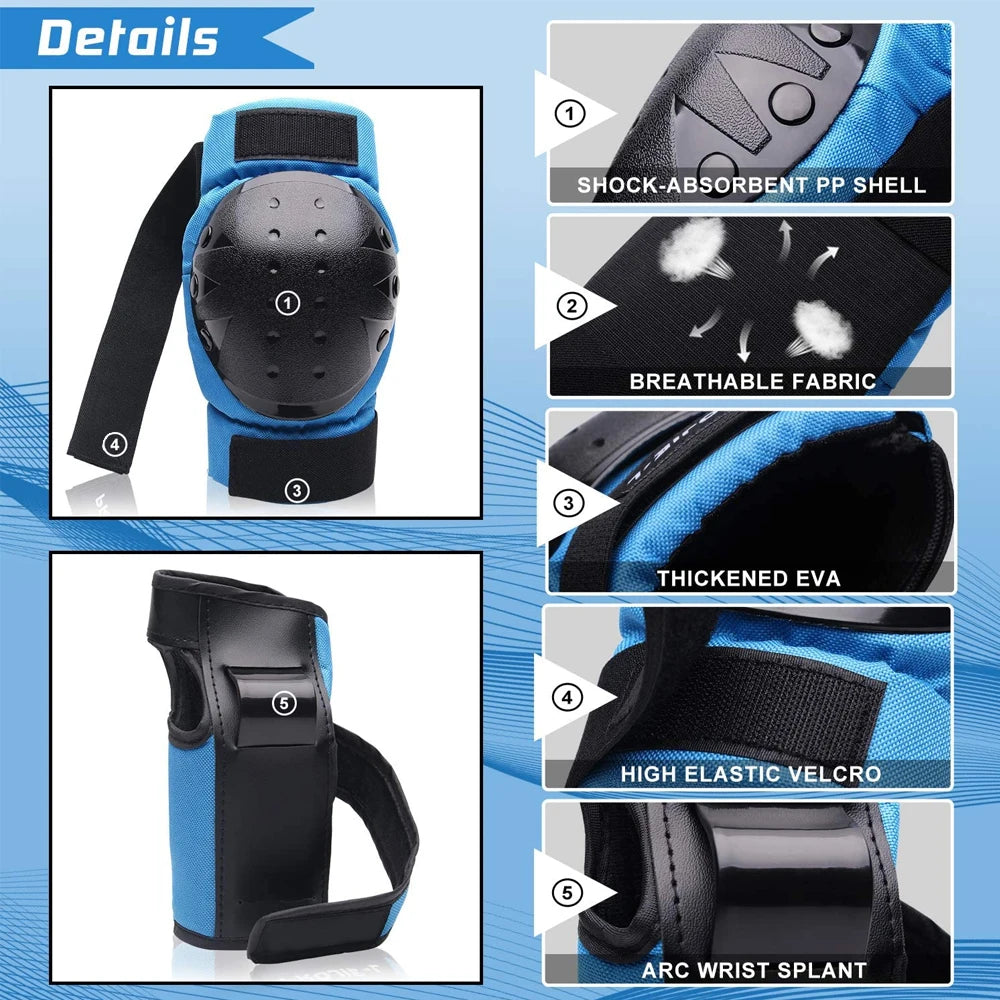 GOMOREON Protective Pad Set – Knee, Elbow & Wrist Guards