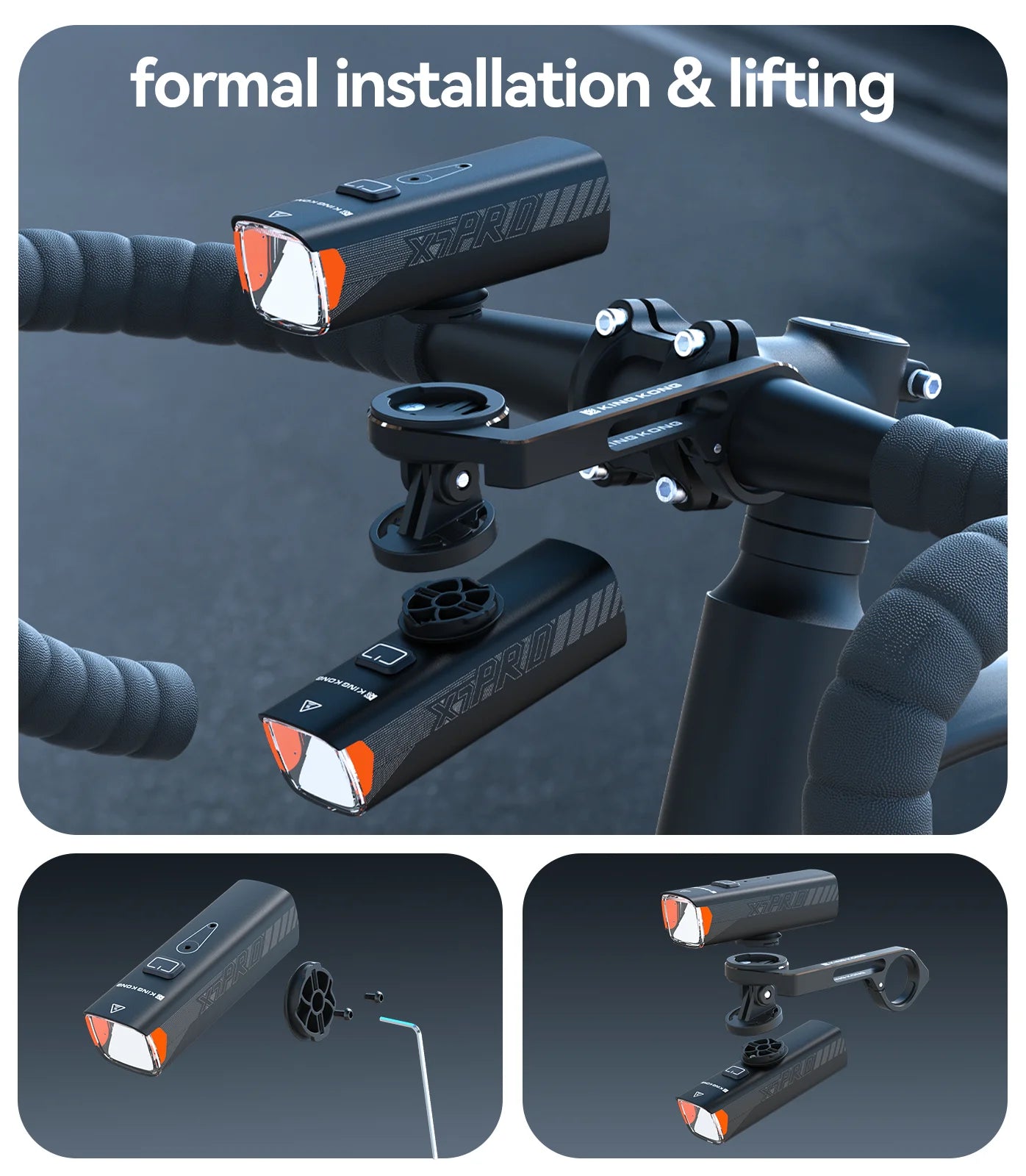 KING KONG X7pro USB Rechargeable Front Bike Light