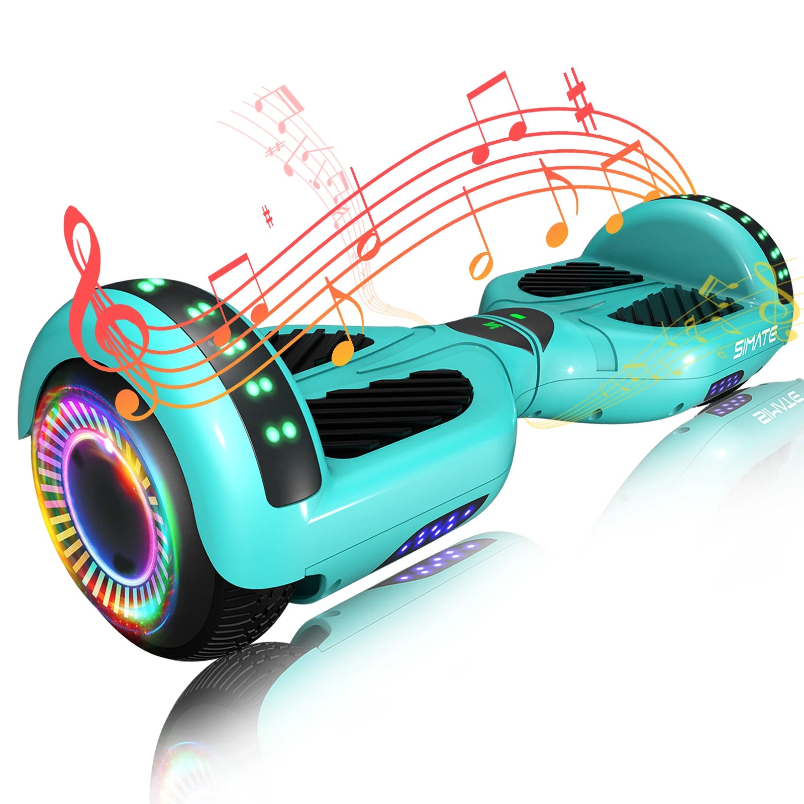 SIMATE 6.5" Hoverboard with Bluetooth Speaker & LED Wheels — Safe for Kids 7+
