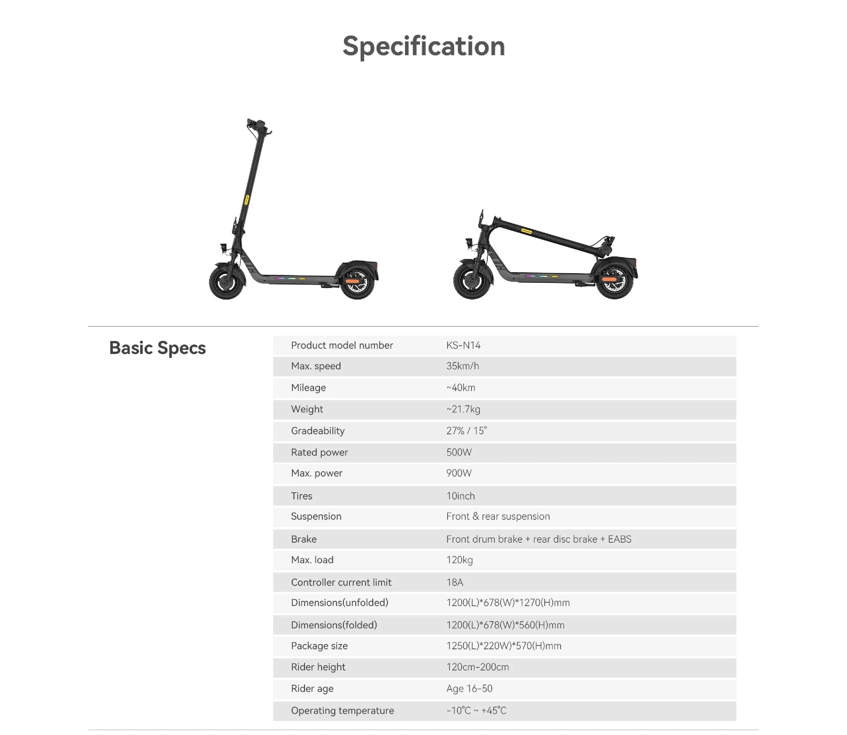 Black electric scooter front and side views with handlebars and wheels