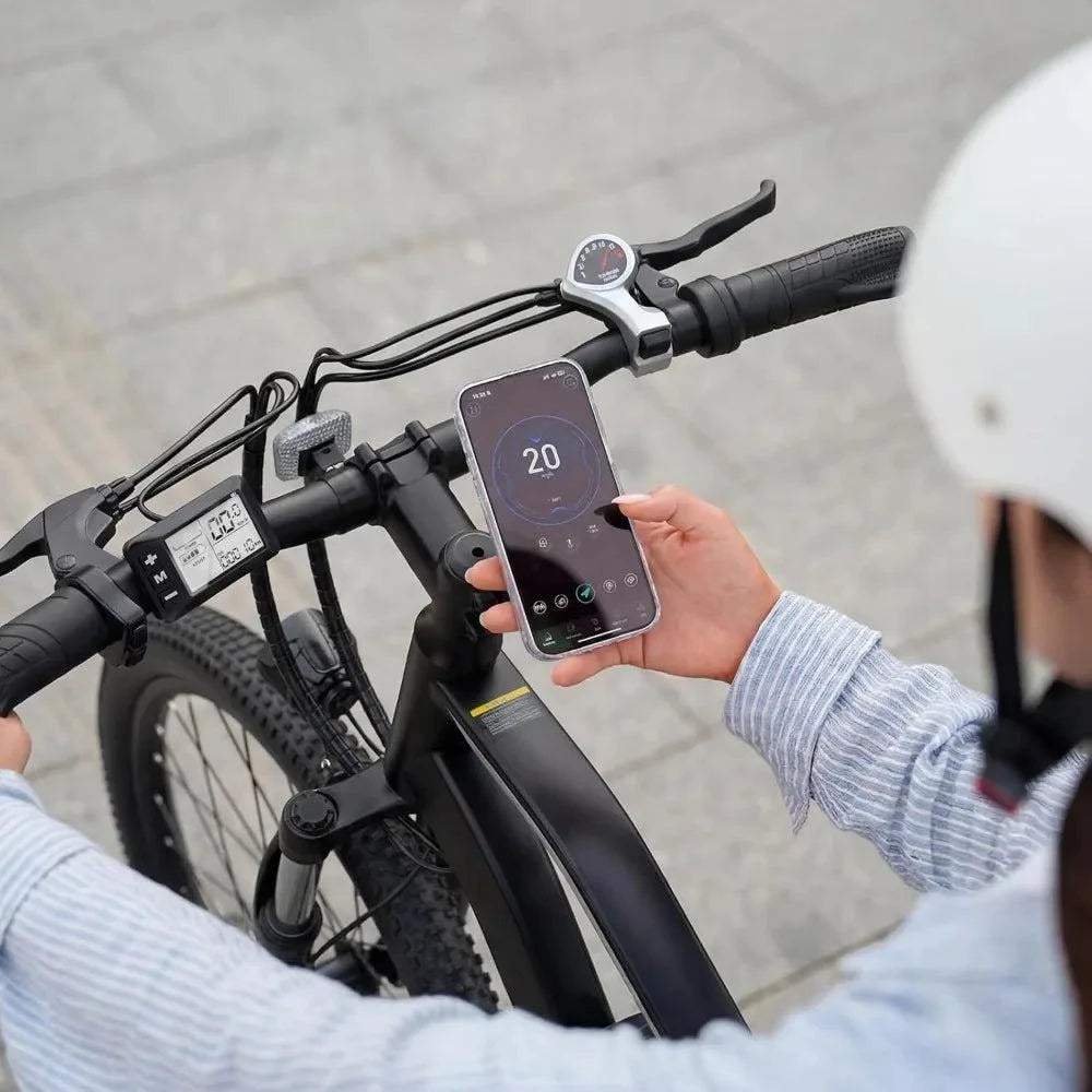 Allin electric bike handlebar with LCD display and smartphone app control
