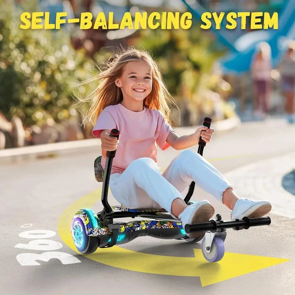 6.5" Hoverboard with Bluetooth Speaker & LED Wheels — Safe for Kids 7+