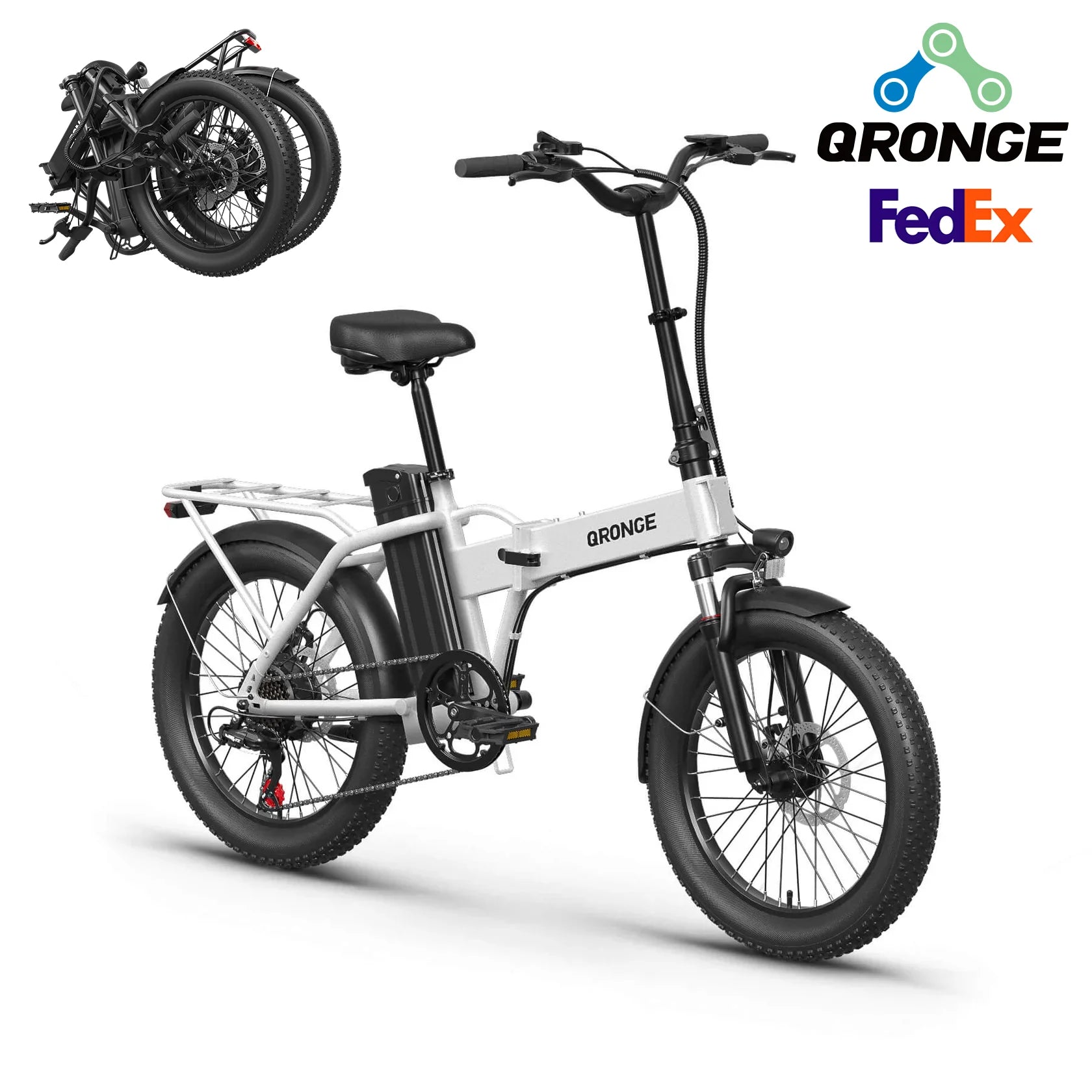 QRONGE Fat Tire Folding E-Bike
