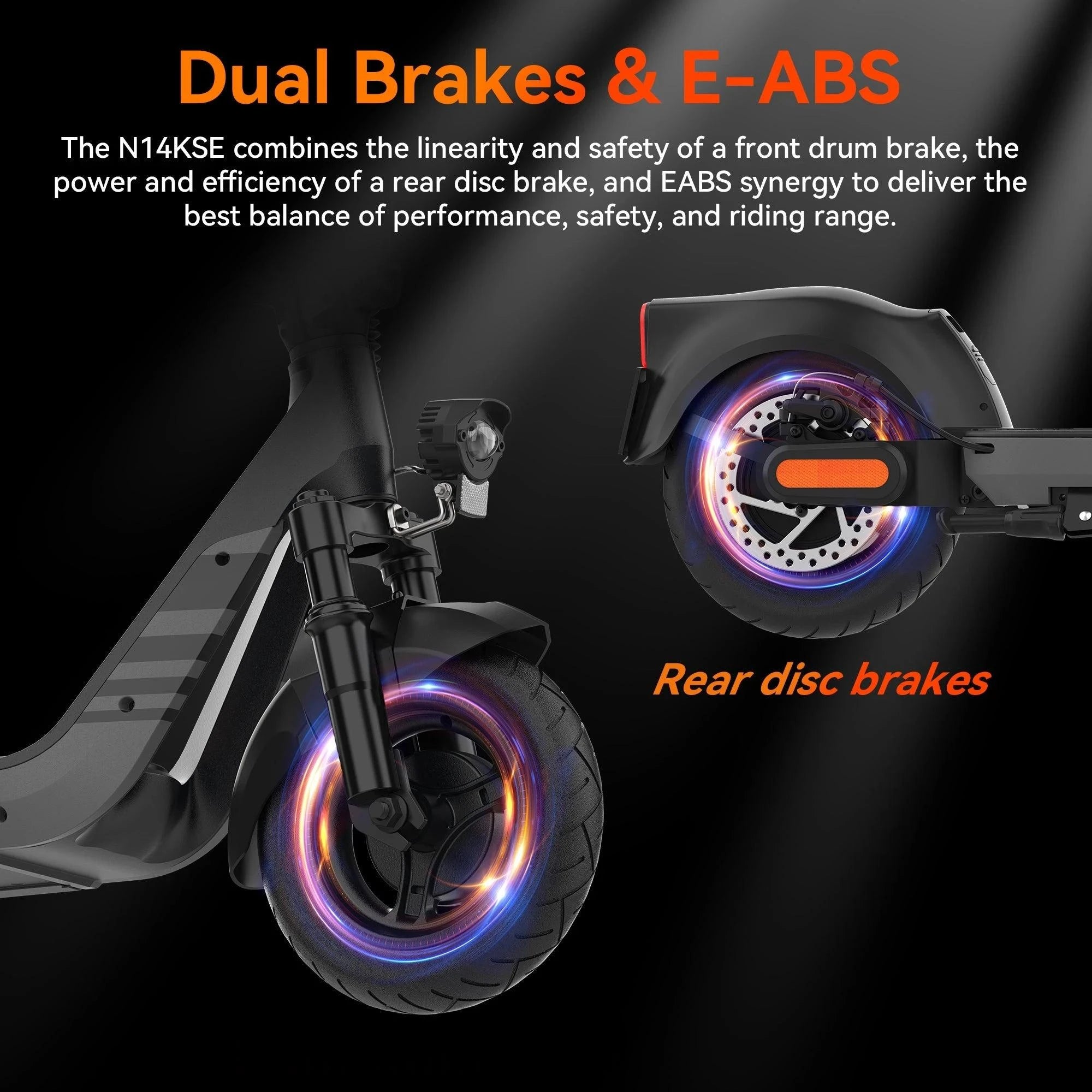 Electric scooter rear wheel with disc brake and fender