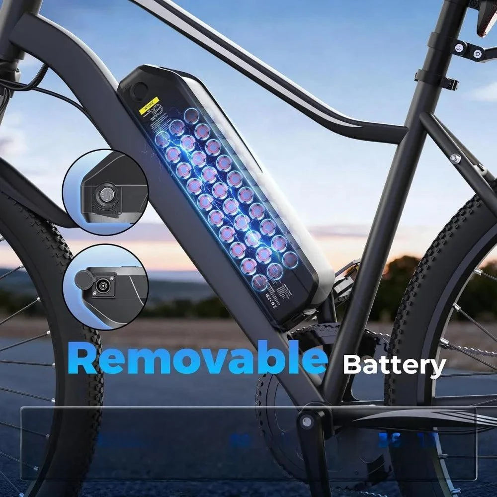 Allin electric bike downtube-mounted battery pack with integrated controller lights
