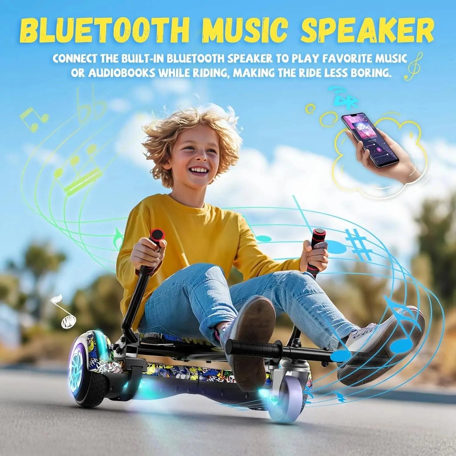 6.5" Hoverboard with Bluetooth Speaker & LED Wheels — Safe for Kids 7+