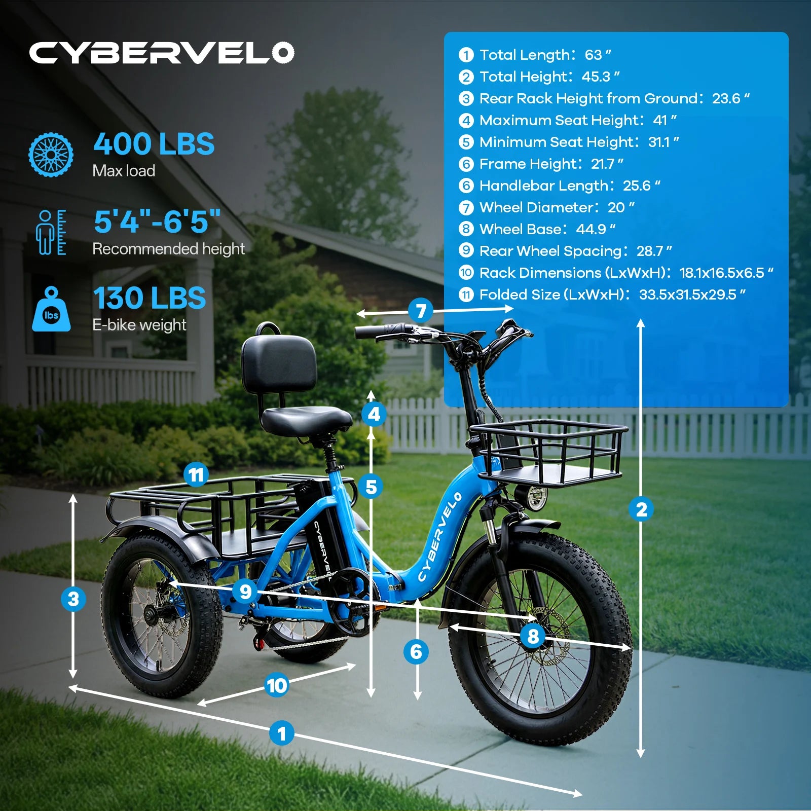 Three-Wheel Folding E-Bike