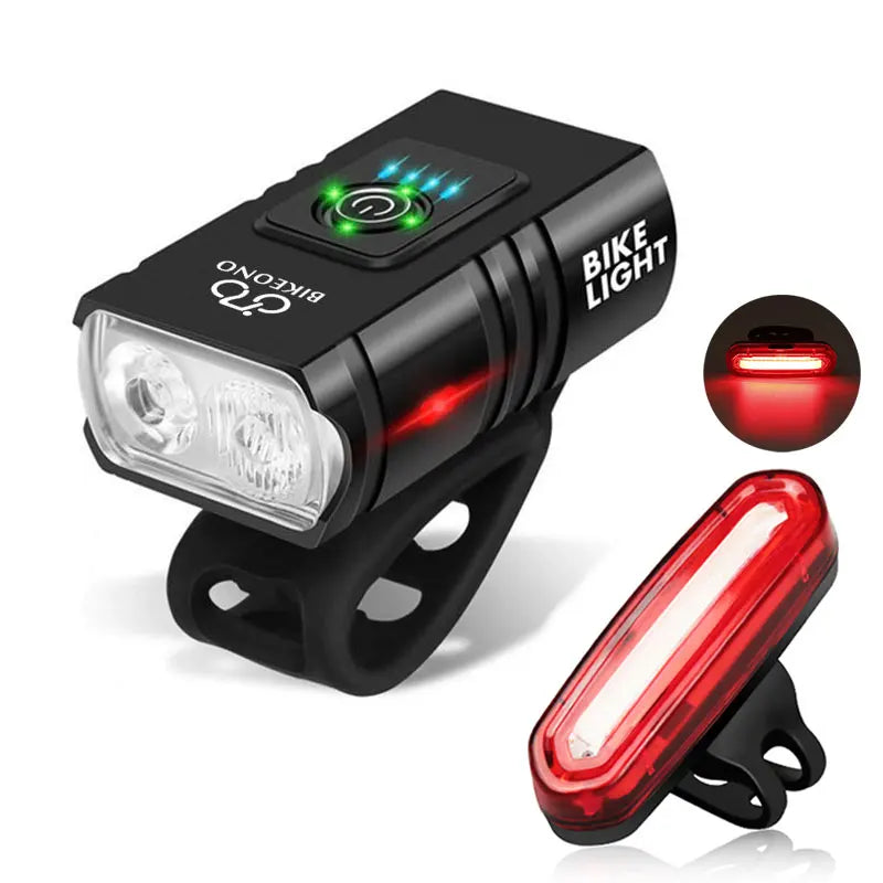 T6 LED Front & Rear Bike Light Set – USB Rechargeable Cycling Light Combo