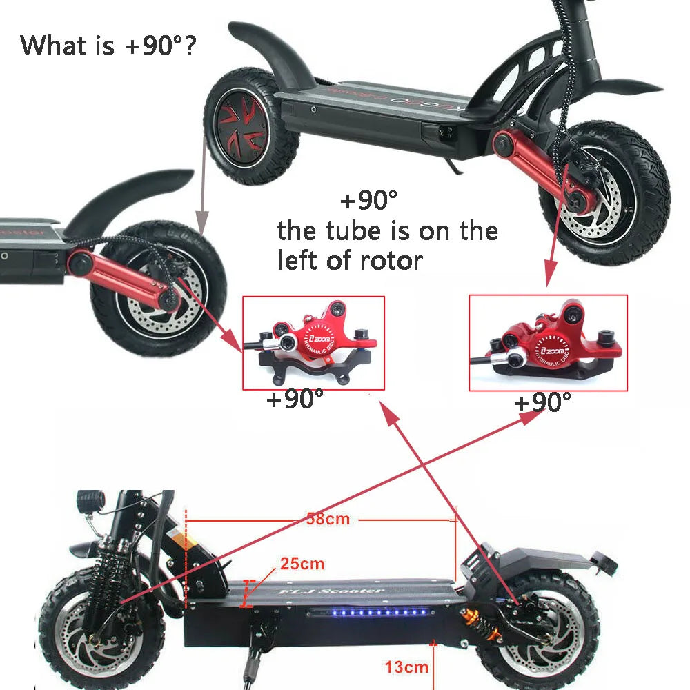 ZOOM Hydraulic Disc Brake Upgrade Kit for E-Scooters & E-Bikes