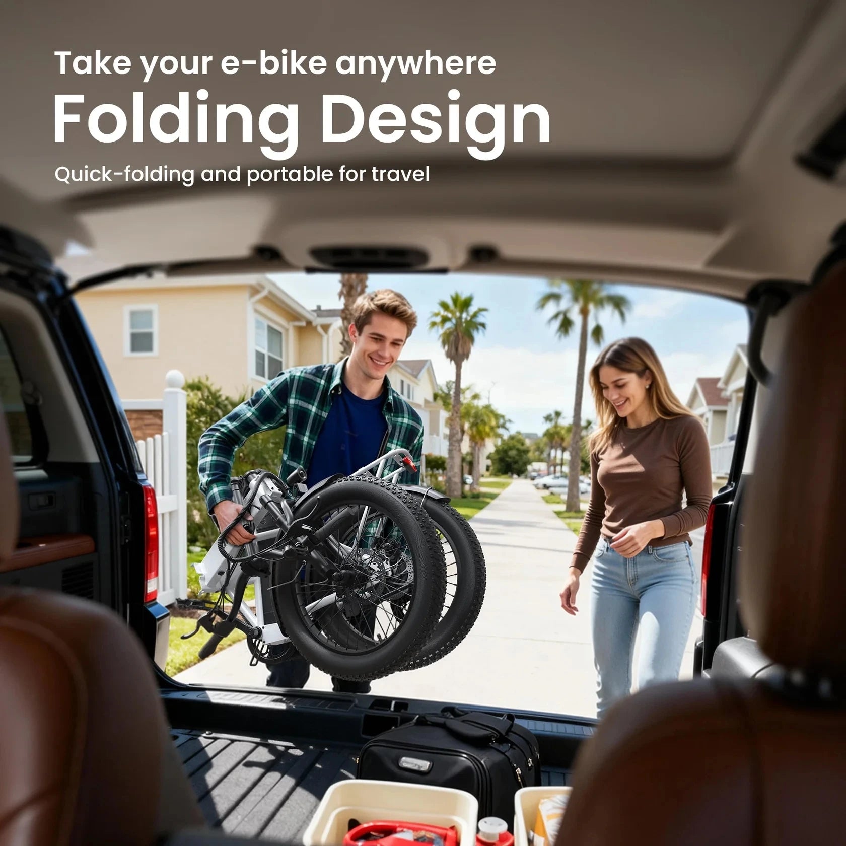 QRONGE Fat Tire Folding E-Bike