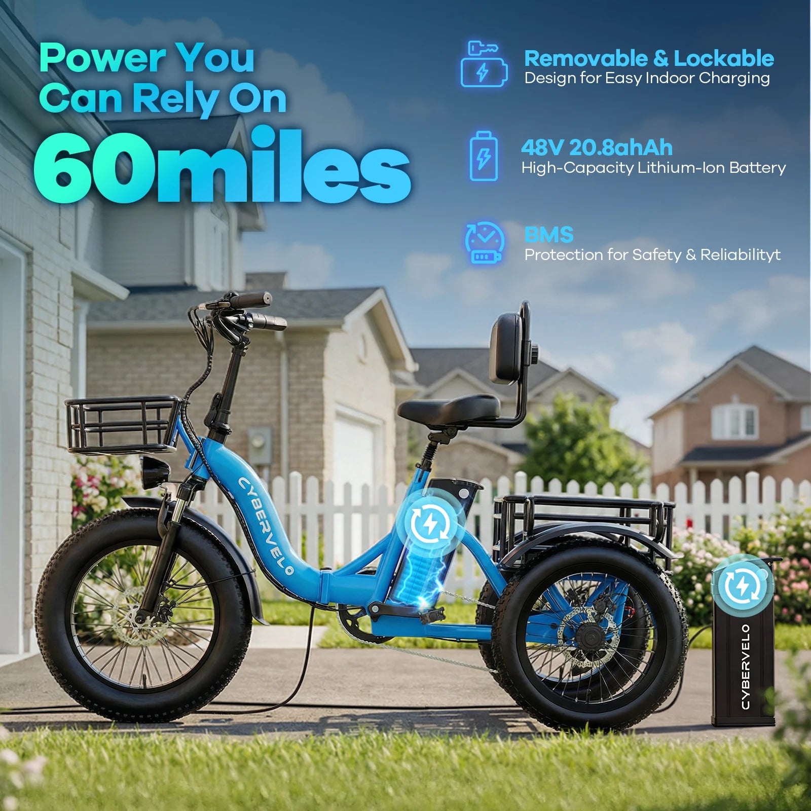 Three-Wheel Folding E-Bike