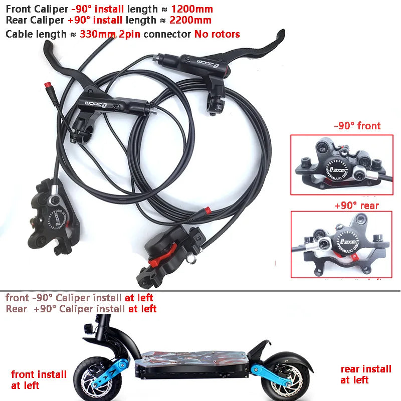 ZOOM Hydraulic Disc Brake Upgrade Kit for E-Scooters & E-Bikes