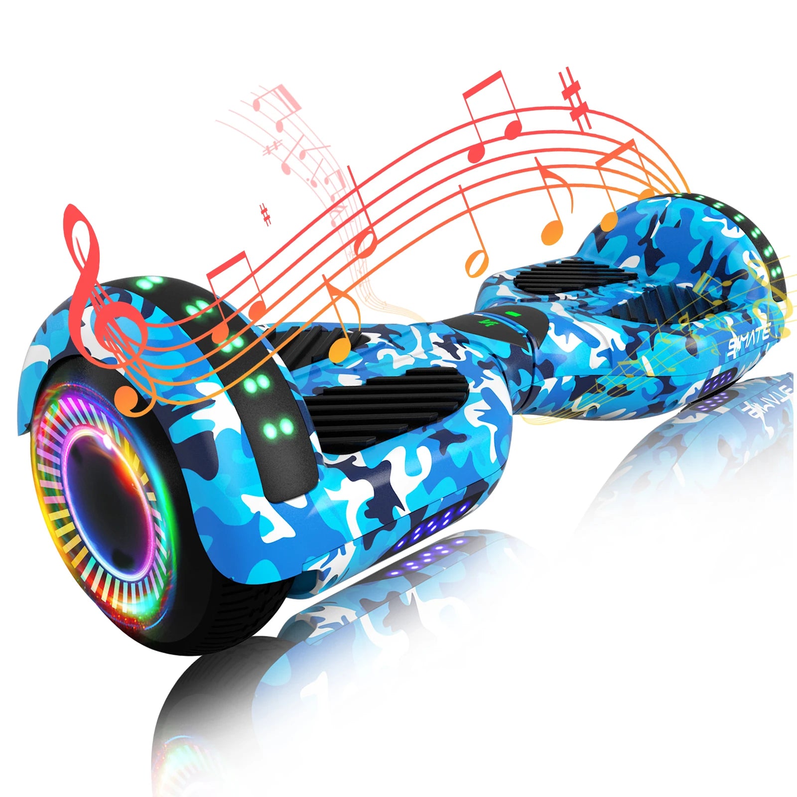 SIMATE 6.5" Hoverboard with Bluetooth Speaker & LED Wheels — Safe for Kids 7+