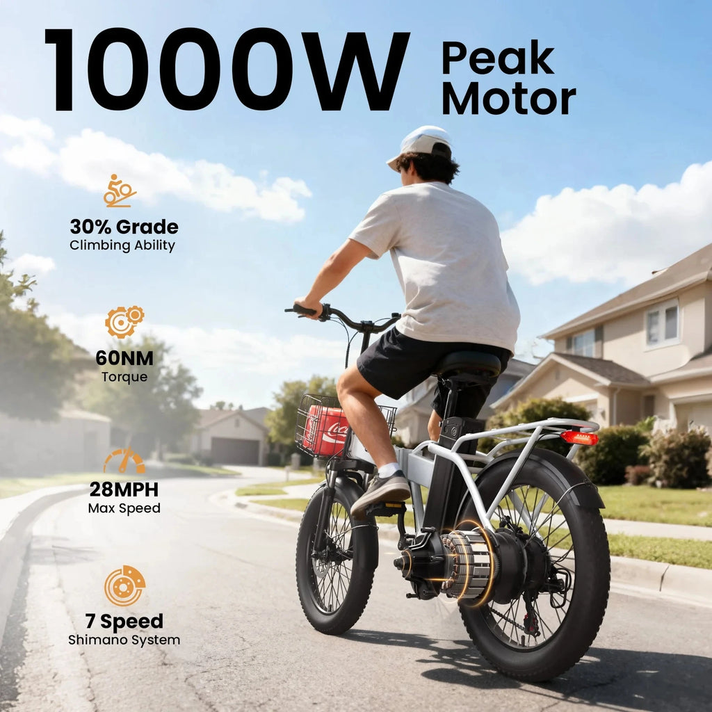 QRONGE Fat Tire Folding E-Bike