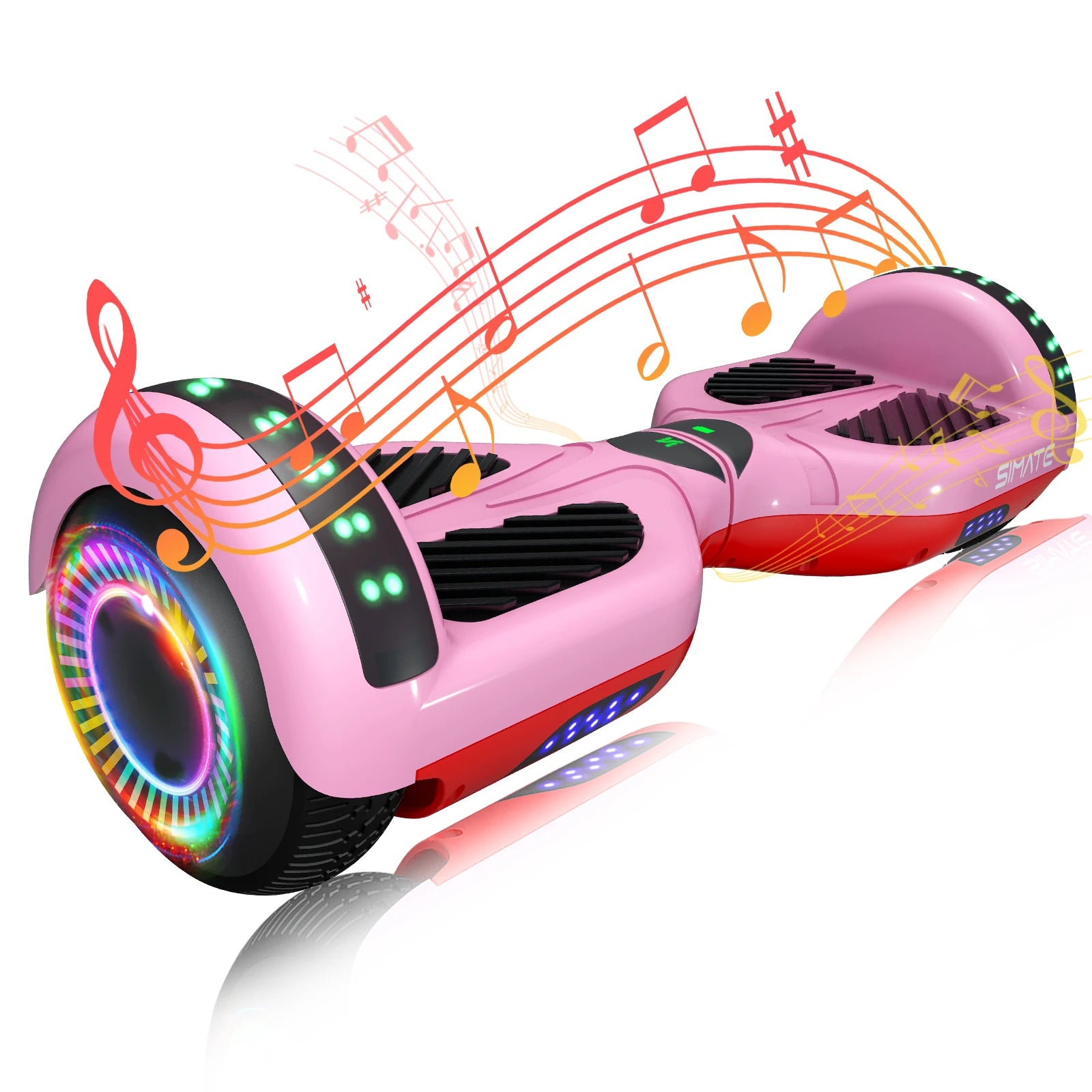 SIMATE 6.5" Hoverboard with Bluetooth Speaker & LED Wheels — Safe for Kids 7+