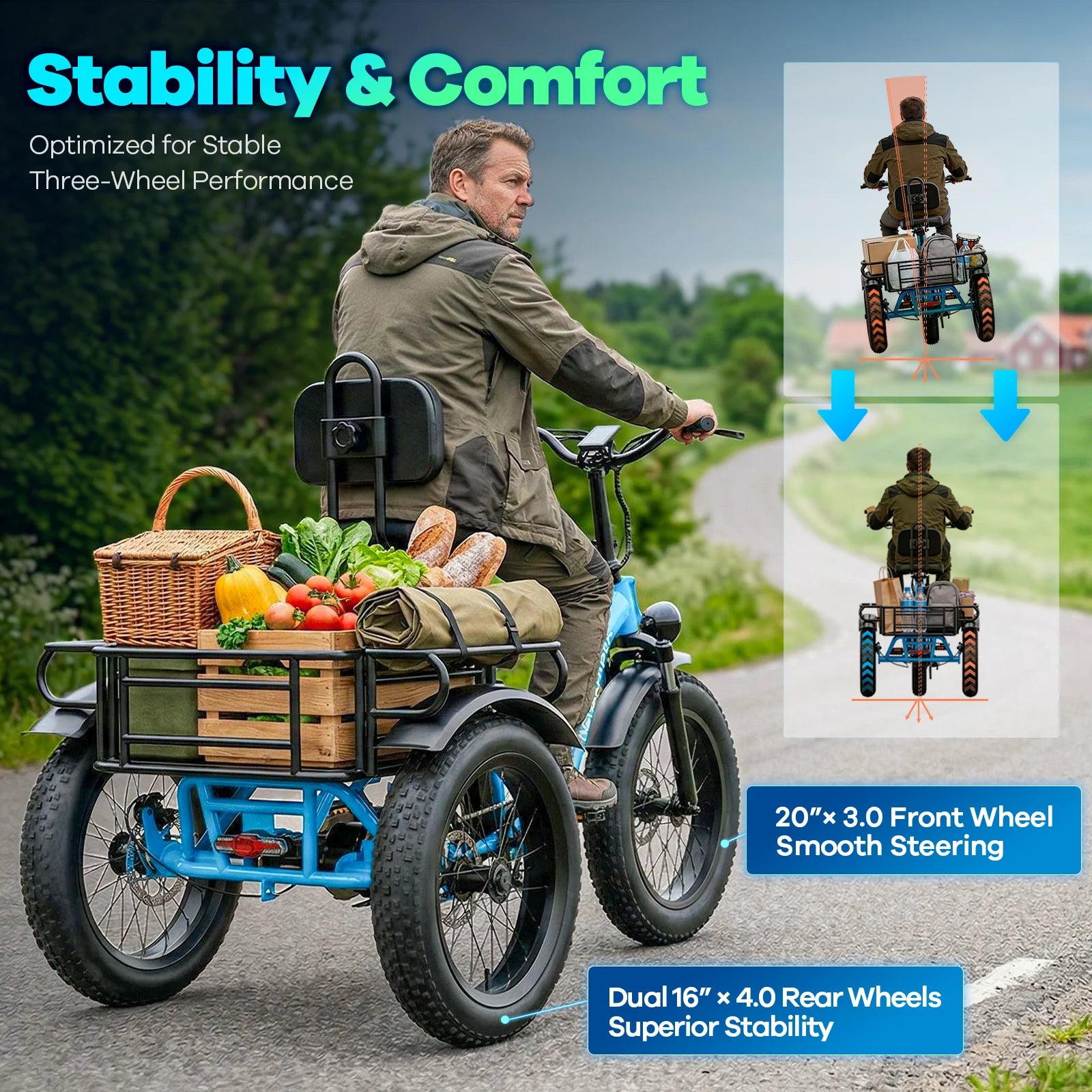 Three-Wheel Folding E-Bike