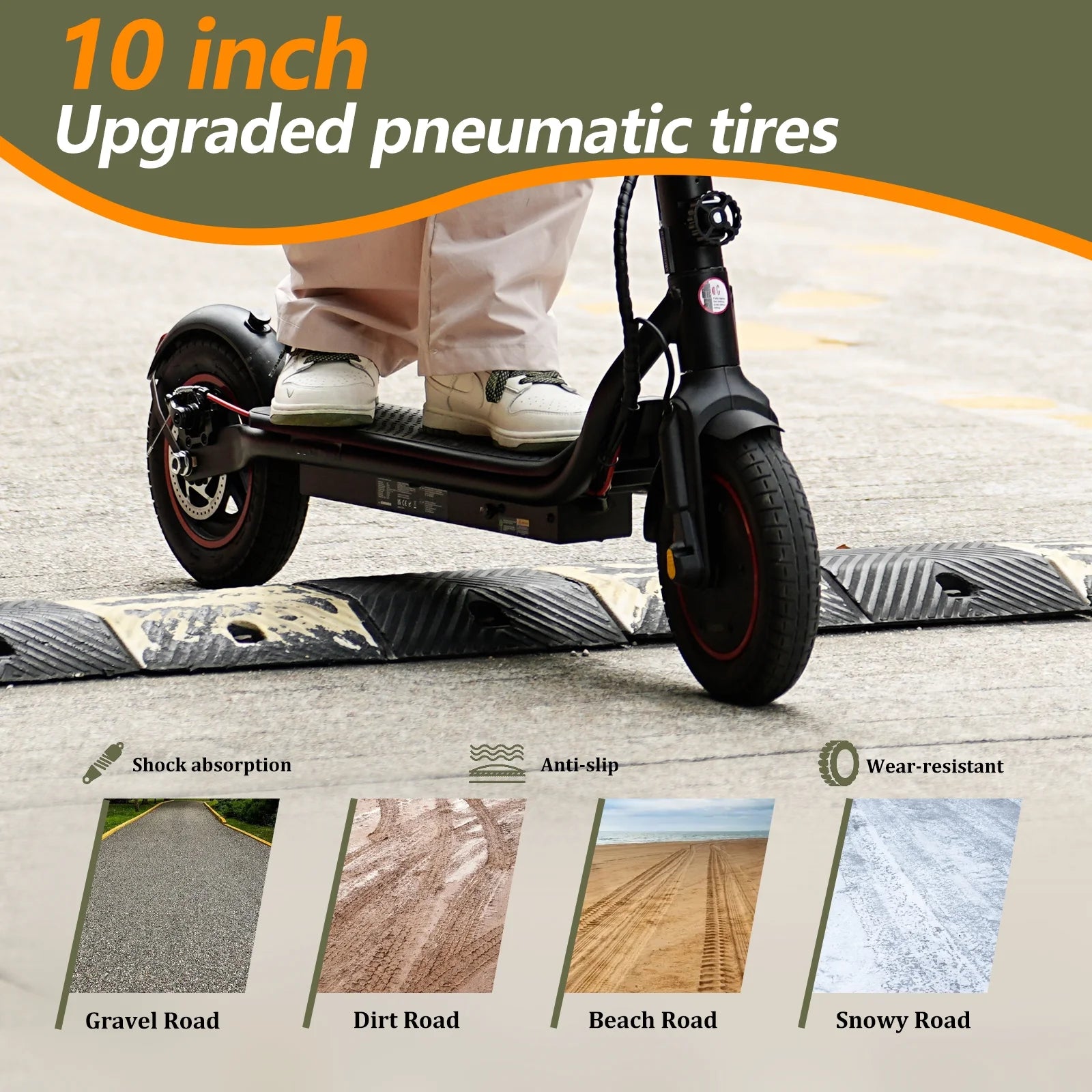 LF6 Electric Scooter with 500W Motor, 10” Tires, 22Mph & 23Miles Range, Folding Commuting E-Scooter for Adults with APP Control