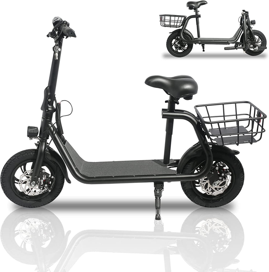 450W Sports Electric Scooter Adult with Seat Electric Moped Ebike E-Scooter