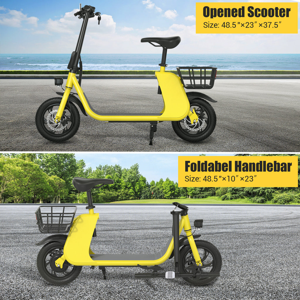 450W Sports Electric Scooter Adult with Seat Electric Moped Ebike E-Scooter