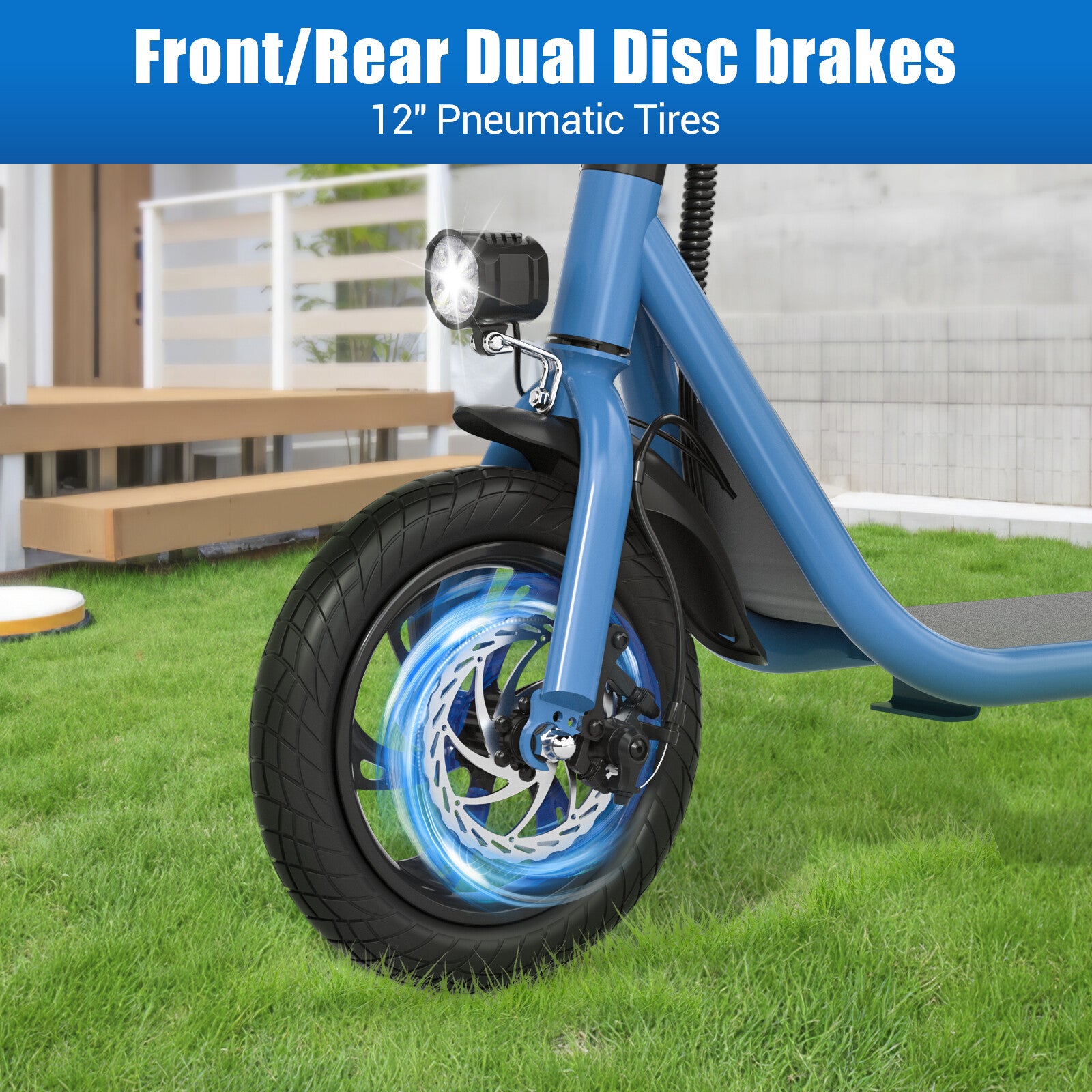 450W Sports Electric Scooter Adult with Seat Electric Moped Ebike E-Scooter