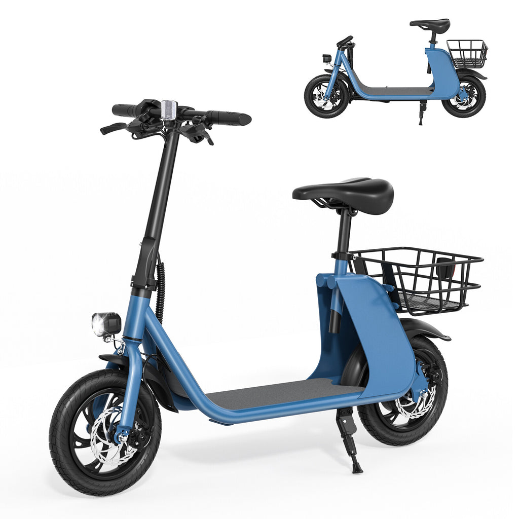 450W Sports Electric Scooter Adult with Seat Electric Moped Ebike E-Scooter