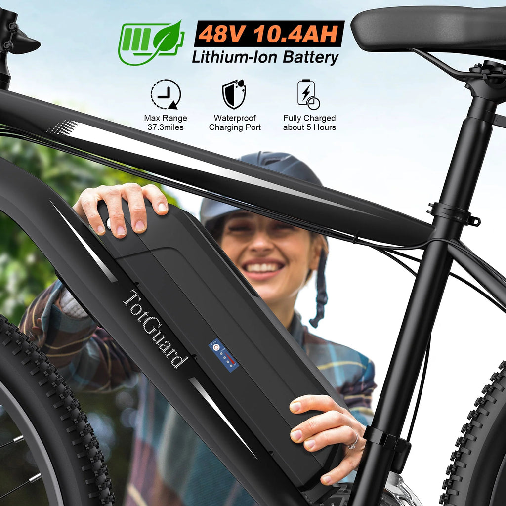 Electric Bike for Adults 27.5" E-Bike with 500W Motor, Electric Mountain Bike with 48V 10Ah Battery, Lockable Suspension Fork, Shimano 21 Speed Gears UL2849