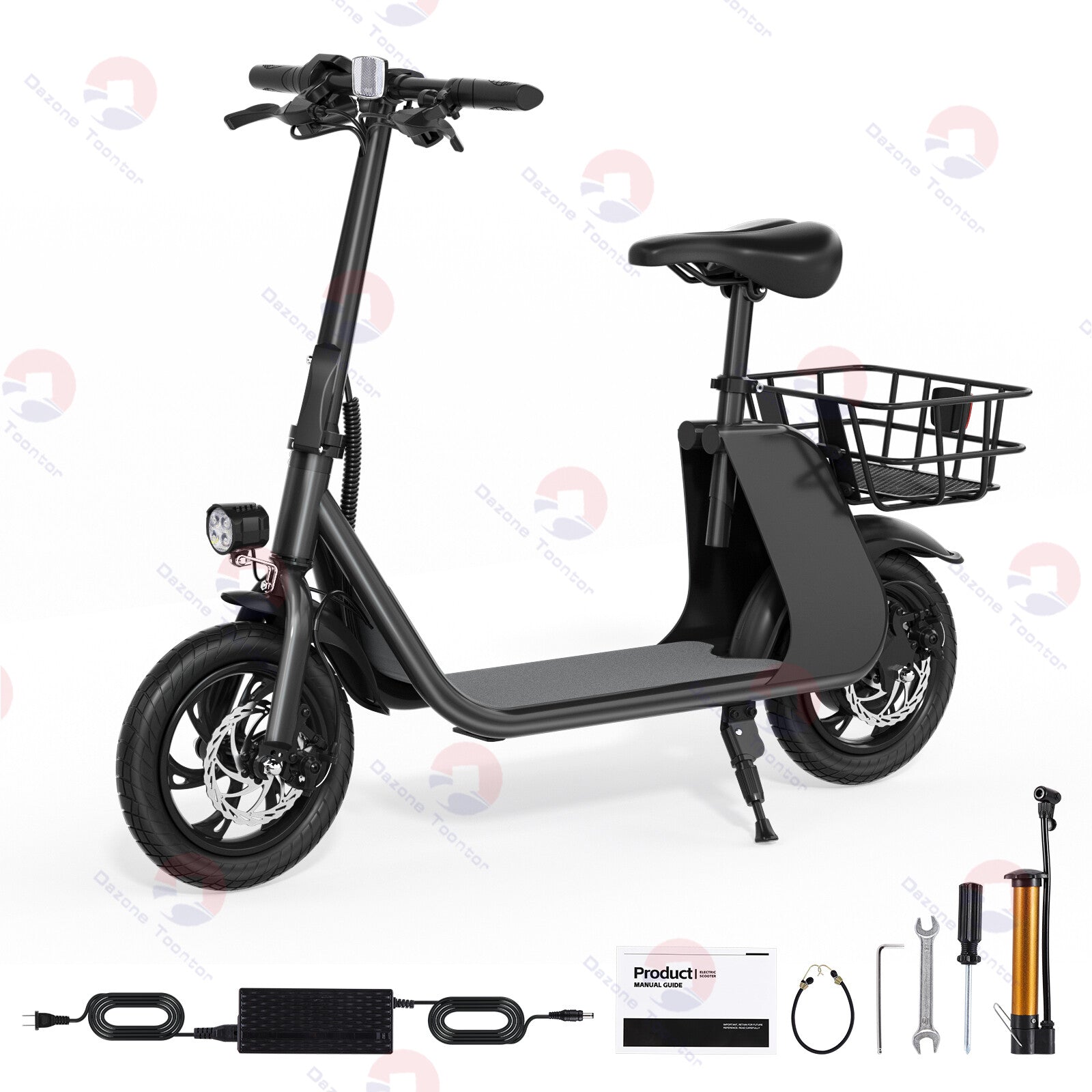 450W Sports Electric Scooter Adult with Seat Electric Moped Ebike E-Scooter