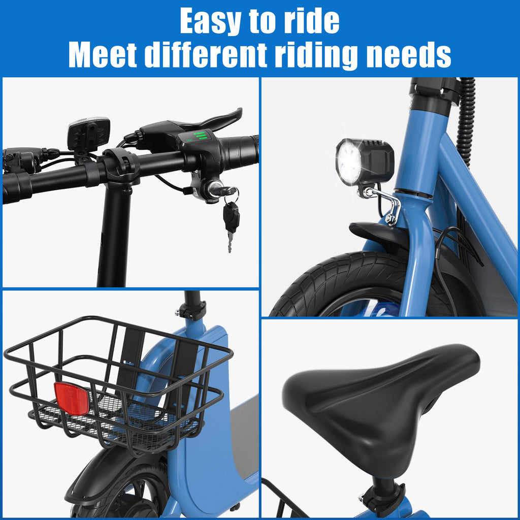 450W Sports Electric Scooter Adult with Seat Electric Moped Ebike E-Scooter
