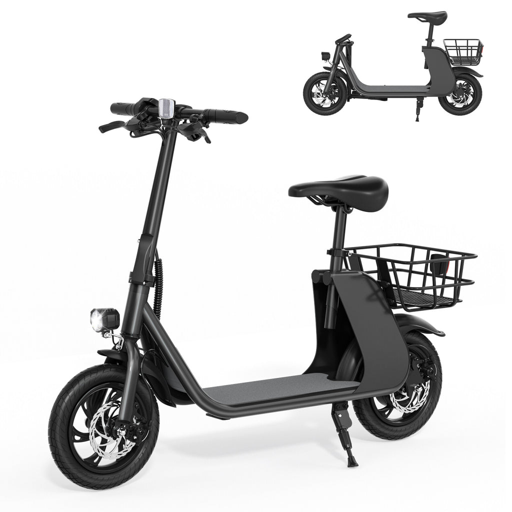 450W Sports Electric Scooter Adult with Seat Electric Moped Ebike E-Scooter